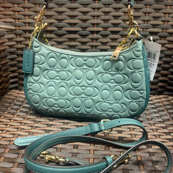 coach Teri Shoulder Bag In Blocked Signature Leather cy674 - Picture 4 of 6